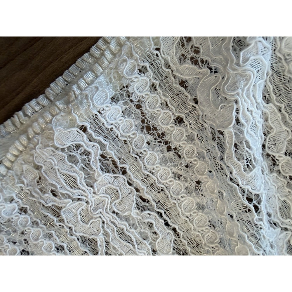 Liz‎ Claiborne Ivory Lace Blouse Sheer Romantic Victorian Style Boho Fairy Top M - Picture 11 of 14